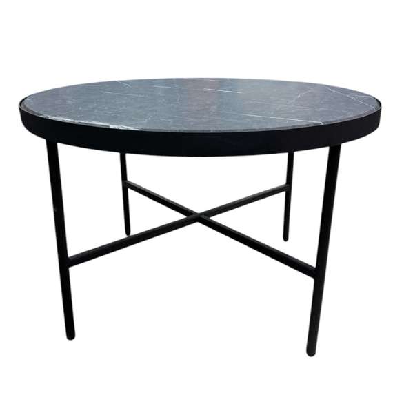 Стол журнальный МеталлАрт М011 черный мрамор/черный большой