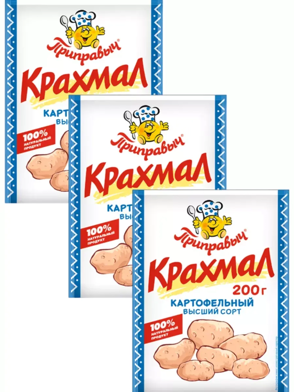 Крахмал картофельный высший сорт 200 г * 3 шт