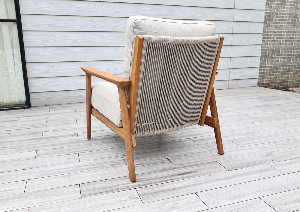 "Копенгаген" лаунж-зона 5-местная плетеная из роупа, каркас тик, цвет бежевый