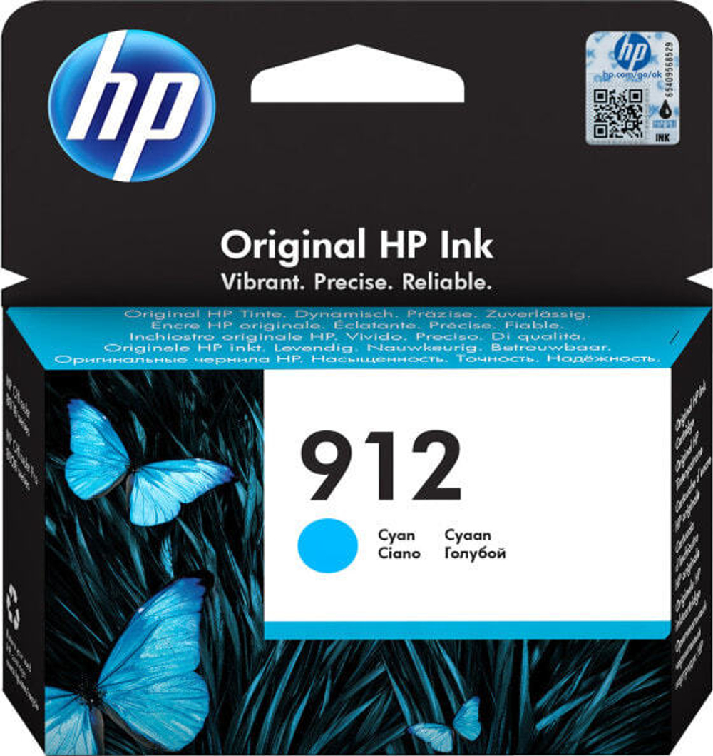 HP Оригинальный струйный картридж 912, голубой 3YL77AE