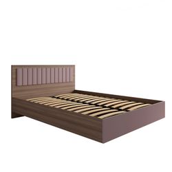 МС Роза Кровать 1400 Орех Франклин/Пудра Скин, ДСВ Мебель