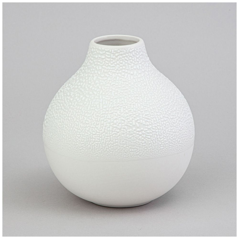 ВАЗА КОЛЛЕКЦИЯ "ЖЕМЧУЖИНА" 12*12*13,2СМ ЦВЕТ: БЕЛЫЙ