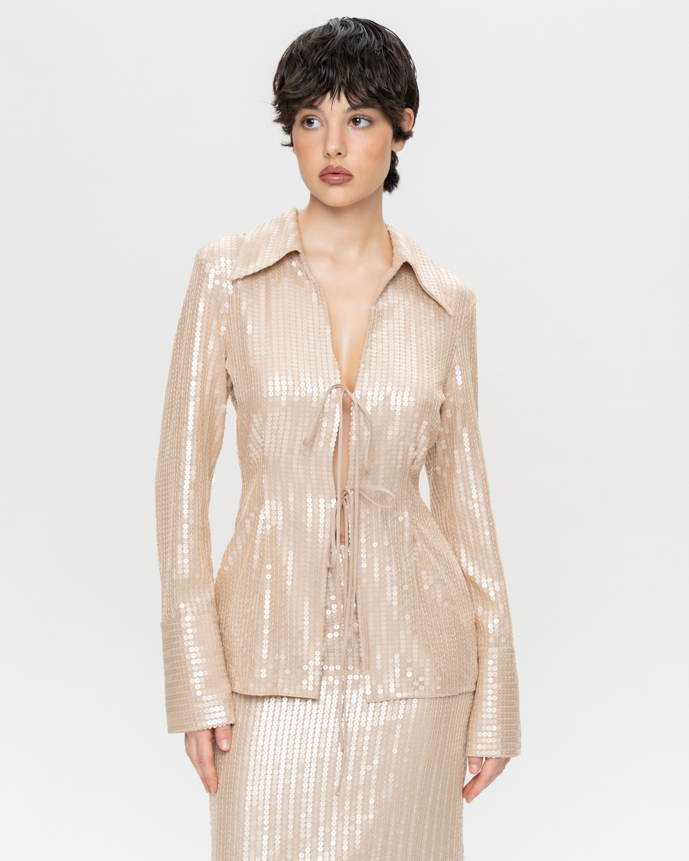 Юбка миди из пайеток