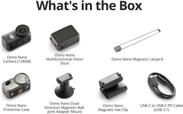 Экшн-камера DJI Osmo Nano Standard Combo 128GB Темно-серый | Black