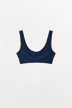 ZARA МЯГКИЙ БРАЛЕТТ СО ШВАМИ, СИНИЙ