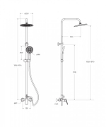 Душевая стойка BelBagno с верхним и ручным душем MARINO-DOCM-CRM