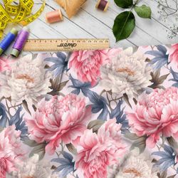 Ткань премиум шелк искусственный Армани мелодия цветов