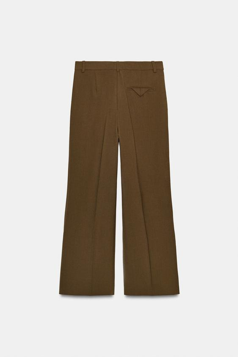 ZARA БРЮКИ ПРЯМОГО КРОЯ С РАЗРЕЗАМИ — ZW COLLECTION, ХАКИ