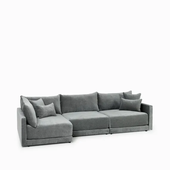 Угловой диван Mia левосторонний 320 см, темно-серый