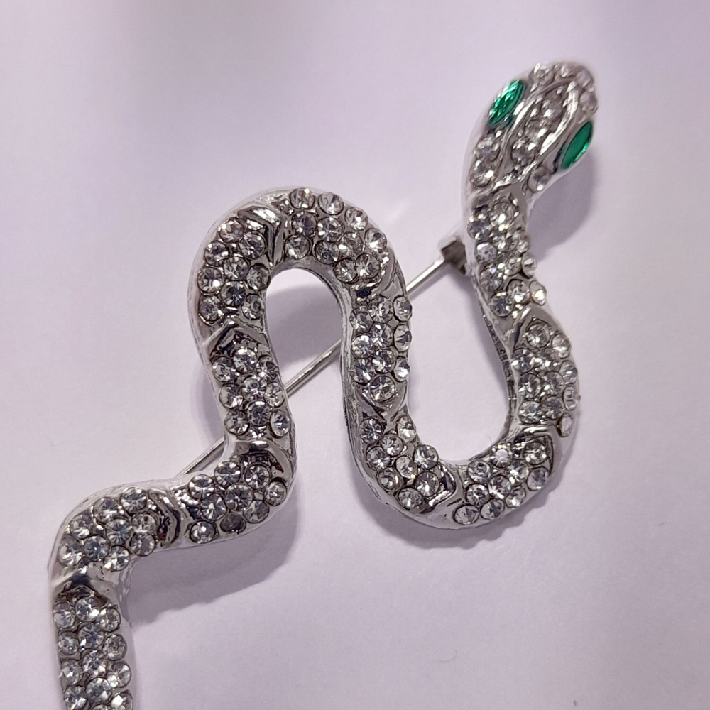 Брошь "Змея серебро"