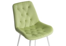 Стул на металлокаркасе Гояр confetti green / белый глянец