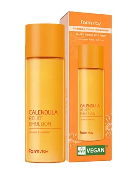 FARMSTAY - ЭМУЛЬСИЯ ДЛЯ ЛИЦА С ЭКСТРАКТОМ КАЛЕНДУЛЫ CALENDULA RELIEF EMULSION, 200 МЛ