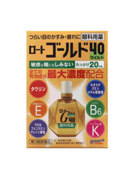 Глазные капли с хондроитином Rohto Gold 40 Mild, Rohto, 20 мл.