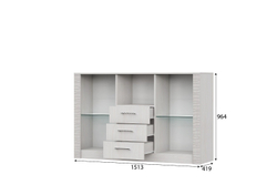 Комод - витрина "Гамма 20" Ясень анкор  светлый, Сандал светлый