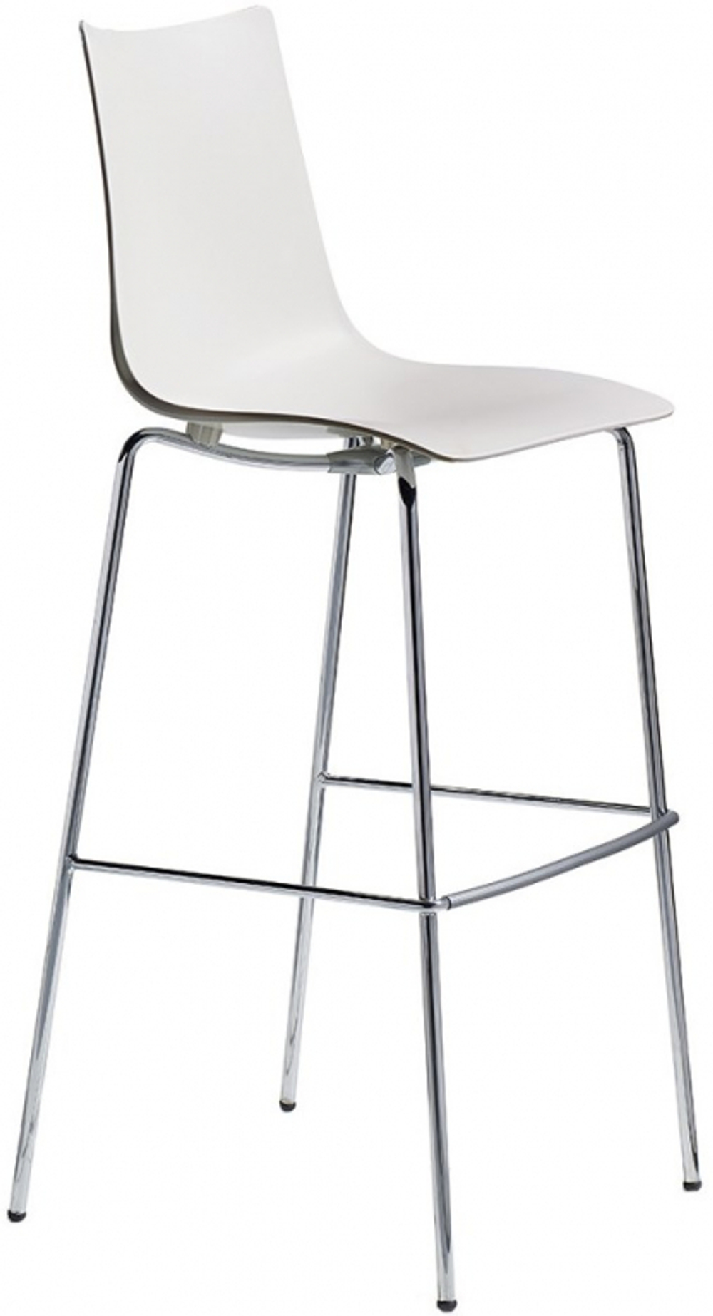 Стул барный пластиковый Scab Design Zebra Technopolymer, хром, лен