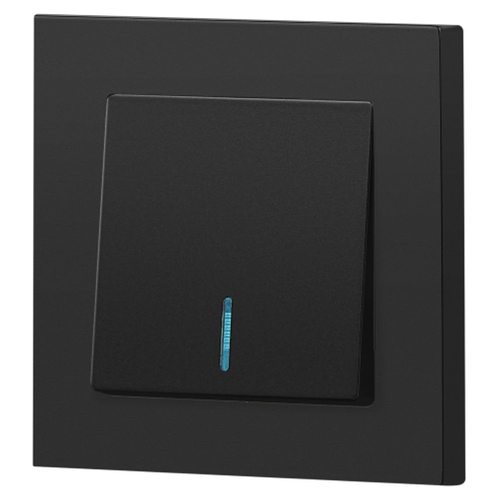 Выключатель Intro Accent 6-102-05 с подсветкой, 10А-250В, IP20, СУ, AL/CU, антрацит