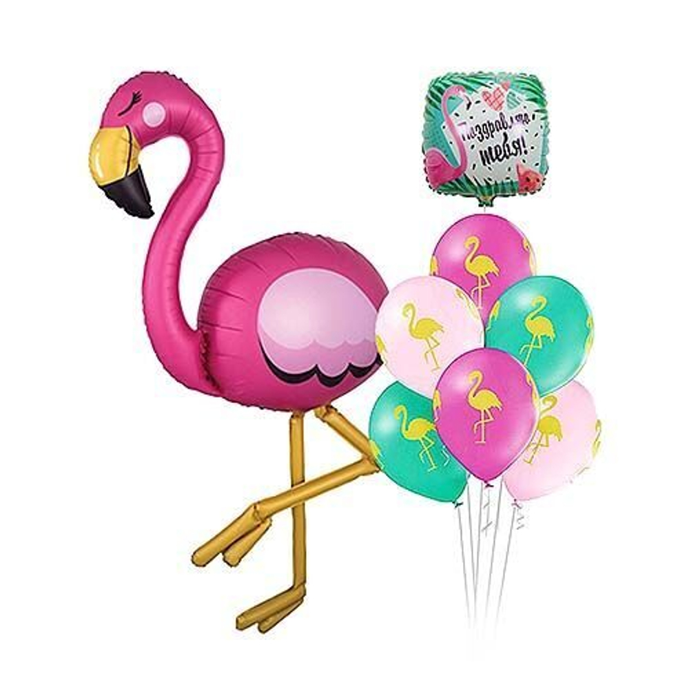 Композиция из шаров "Фламинго"