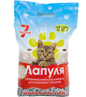 Минеральный наполнитель "Лапуля" 7л. средняя фр.