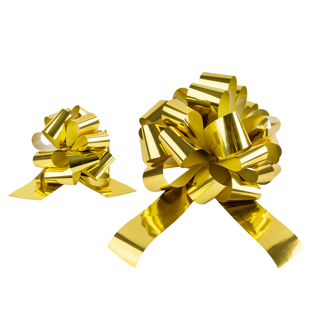 Бант-шар в золотом цвете, металлик, 21 см/ 36 см