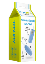 Голубое виброяйцо SENSATIONAL SIN SET - 6 см.