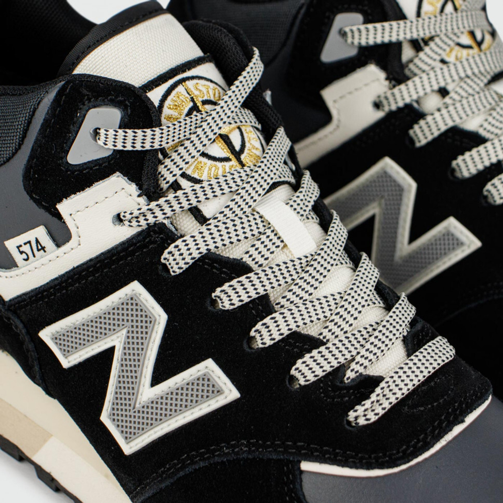 кроссовки New Balance 574 Mid x Stone Island Black / White Winter