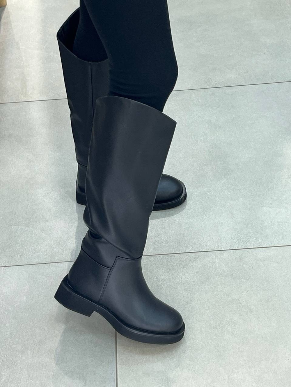 Сапоги из эко кожи/натуральный мех