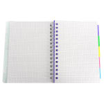 Тетрадь 120л., А5, клетка, Alingar "Flowers", гребень, пластиковая обложка, цветные пластиковые разделители, ассорти 4 цвета