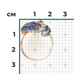 Кольцо «Ирис» из красного золота с фианитами