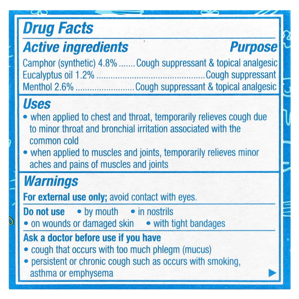Vicks, Children's VapoRub ™, мазь, от кашля, для детей от 2 лет, 50 г (1,76 унции)
