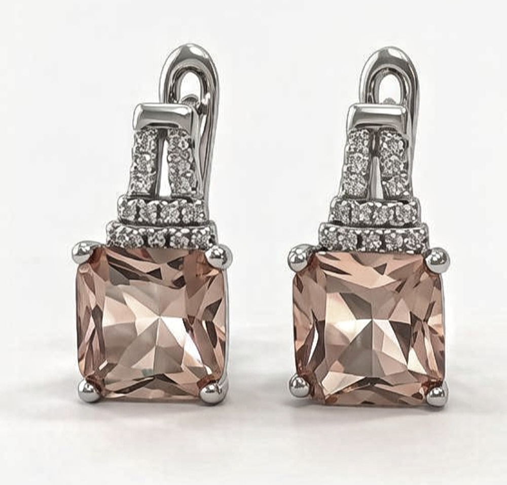 Ювелирные серьги из серебра 925 пробы с султанитом
