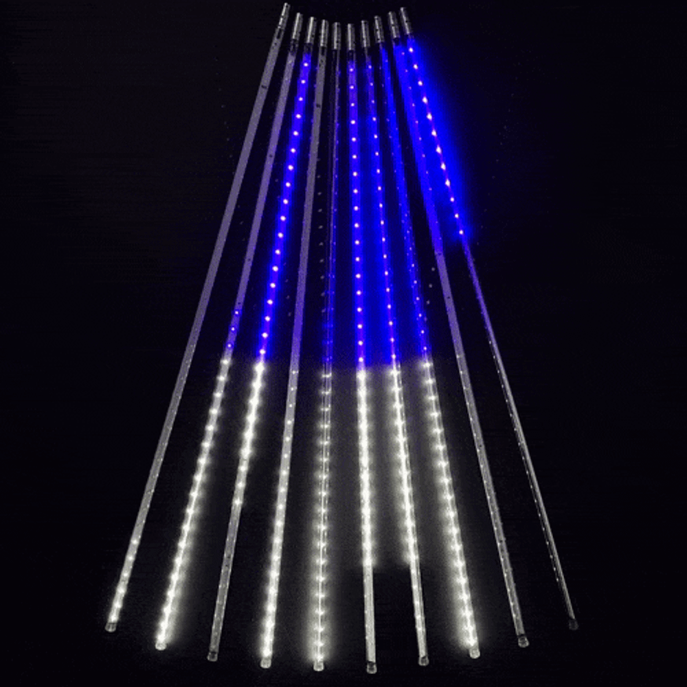 Гирлянда Тающие Сосульки 10*0.8 м., 24V., 720 Бело-Синих Светодиодов, Провод Черный ПВХ, IP55, коннектор, LTC (CCL720-10-1WB)