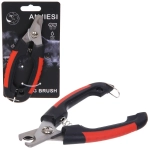 Когтерез для животных «ЛАПУСИКИ», коллекция БРО, прорезиненная ручка, цвет чёрный/красный, 5.5*15.5см (блистер)