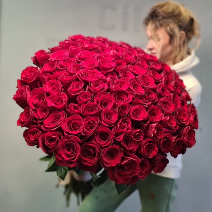 Акция! 101 роза 1 метр XXL