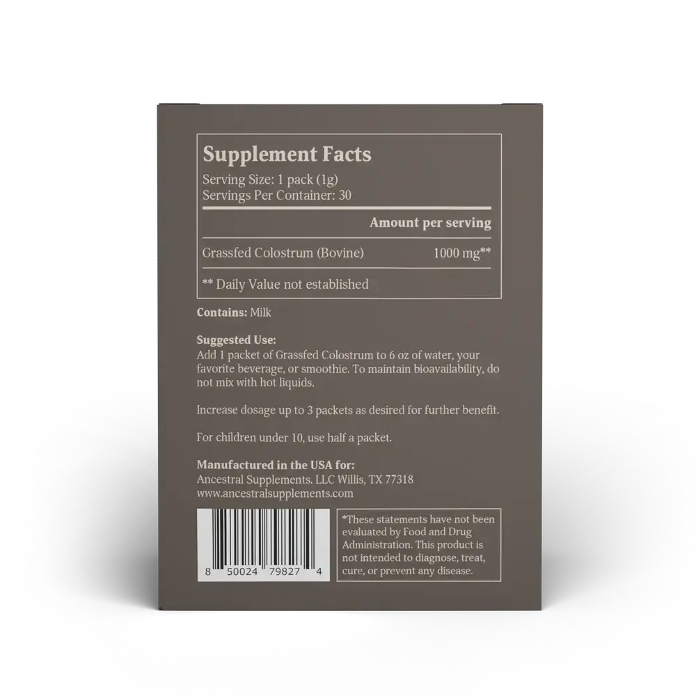 Ancestral Supplements - Grass Fed Colostrum 30 packets