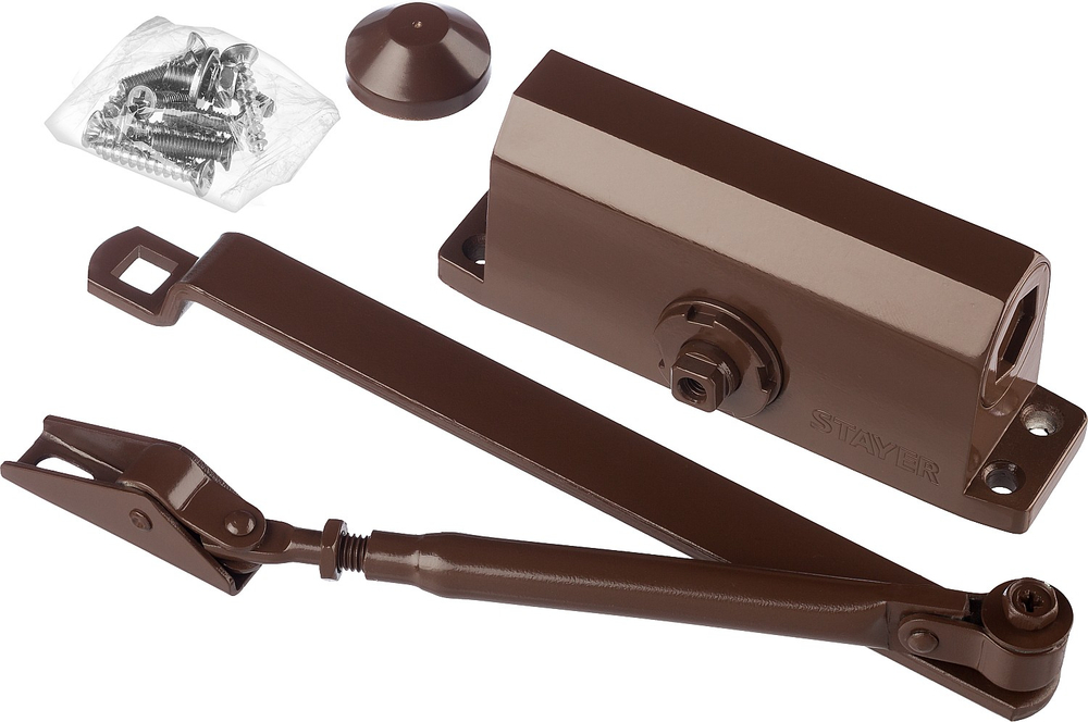 STAYER MAXComfort, до 40 кг, коричневый серебро, дверной доводчик (37917-50)