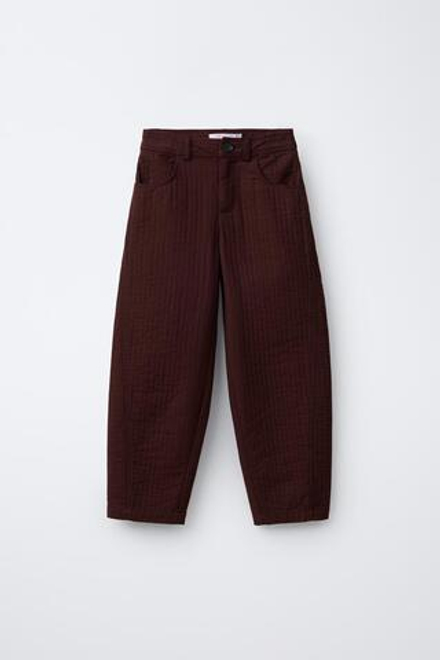 ZARA БРЮКИ BARREL, ВИННЫЙ