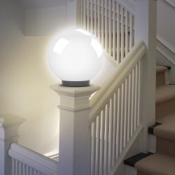 Садово-парковый светильник ЭРА НТУ 02-100-351 шар опаловый призма на опору / кронштейн IP44 Е27 max100Вт d350mm