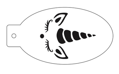 Трафарет для аквагрима овальный "Единорог" 7 на 13 см