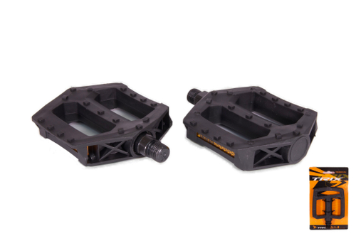 Педали TRIX PLATFORM пластиковые, 112x102мм, резьба 9/16", с шипами, черные