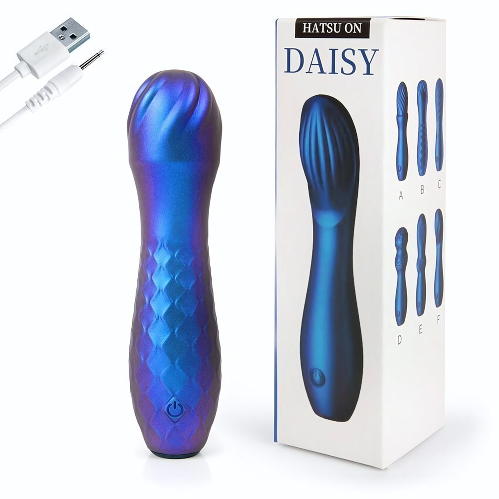 Синий вибромассажер с шаровидной головкой - 14 см. (Цвет: синий)