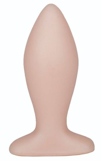 Телесная анальная пробка с широким основанием - 9 см. (Цвет: телесный)