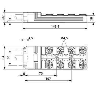 1027000 - SACB-8/16-L-20,0PUR SCO P - Распредкоробка