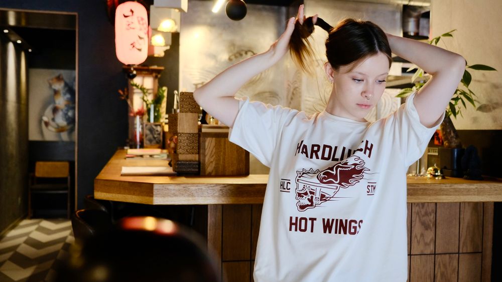 Футболка Hardlunch оверсайз Hot wings белая