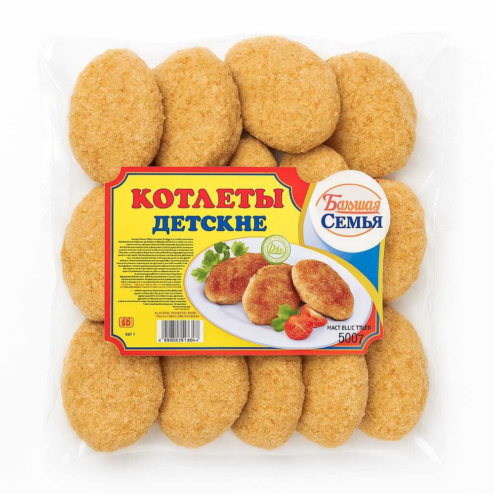 Котлеты Детские Большая Семья 500 гр