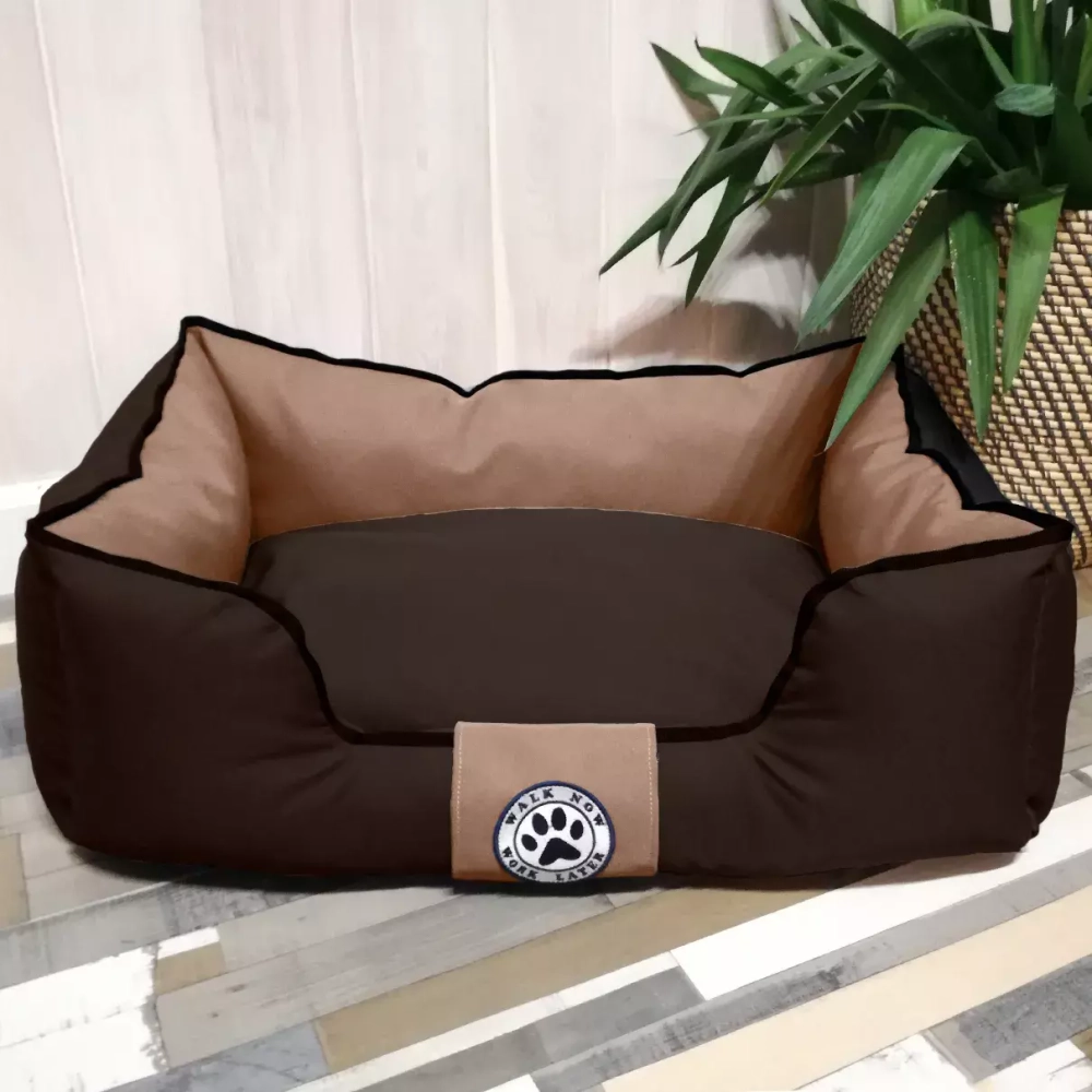 Лежанка для собак размер M двусторонняя разборная шоколадная Царь-лежанка Lapalandia