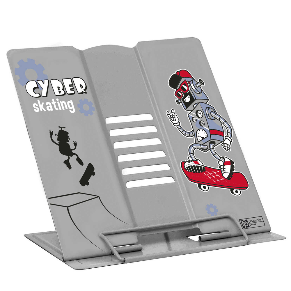 Подставка для книг и учебников, 19х20х15.5 см, окрашенный чёрный металл, УФ-печать