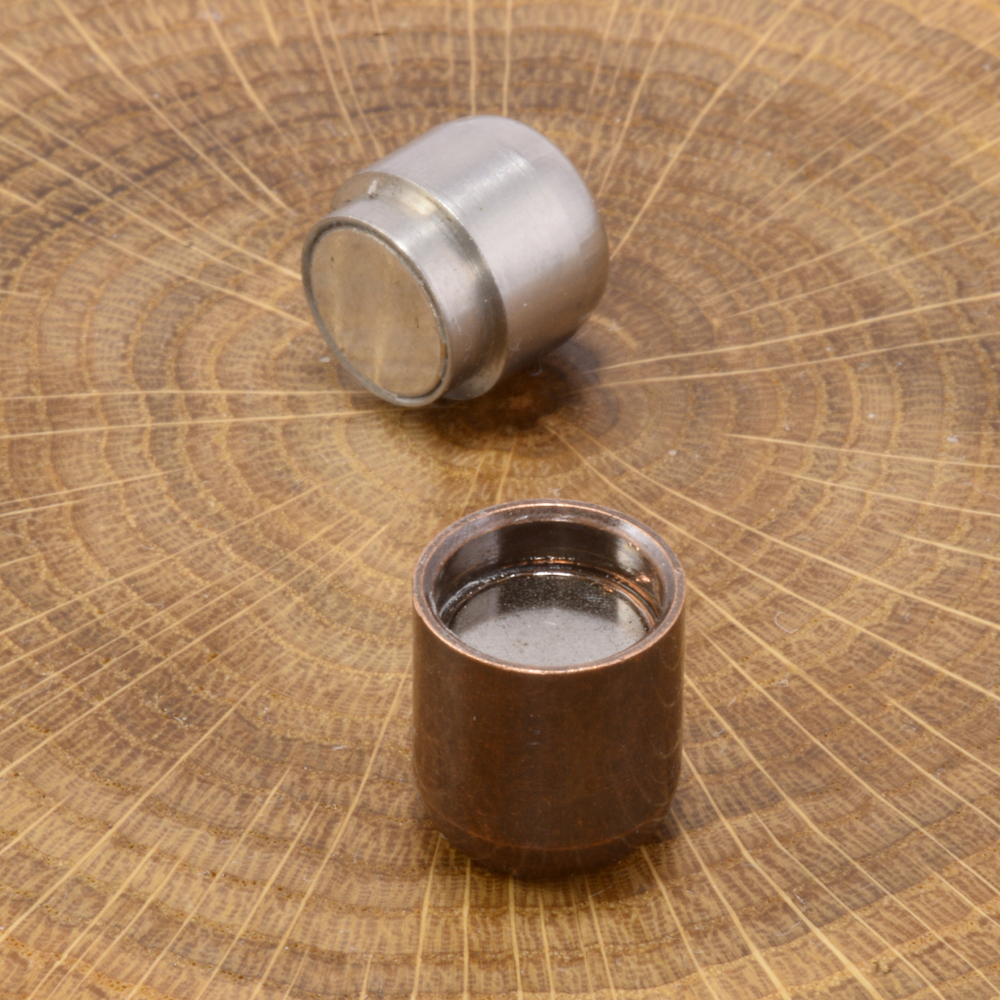 Магнитная застежка для кожаного шнура БОБ (двухцветная), нержавеющая сталь