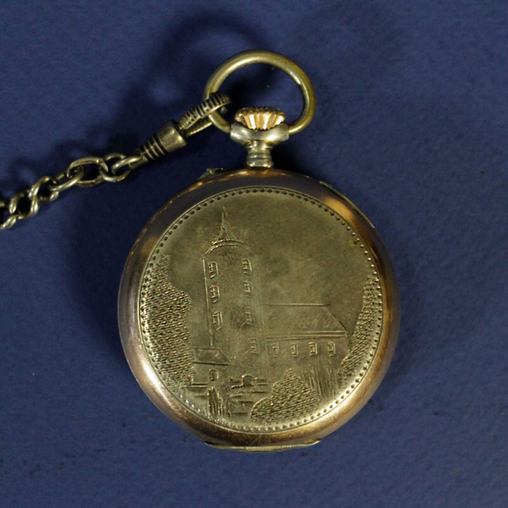 Антикварные серебряные карманные часы