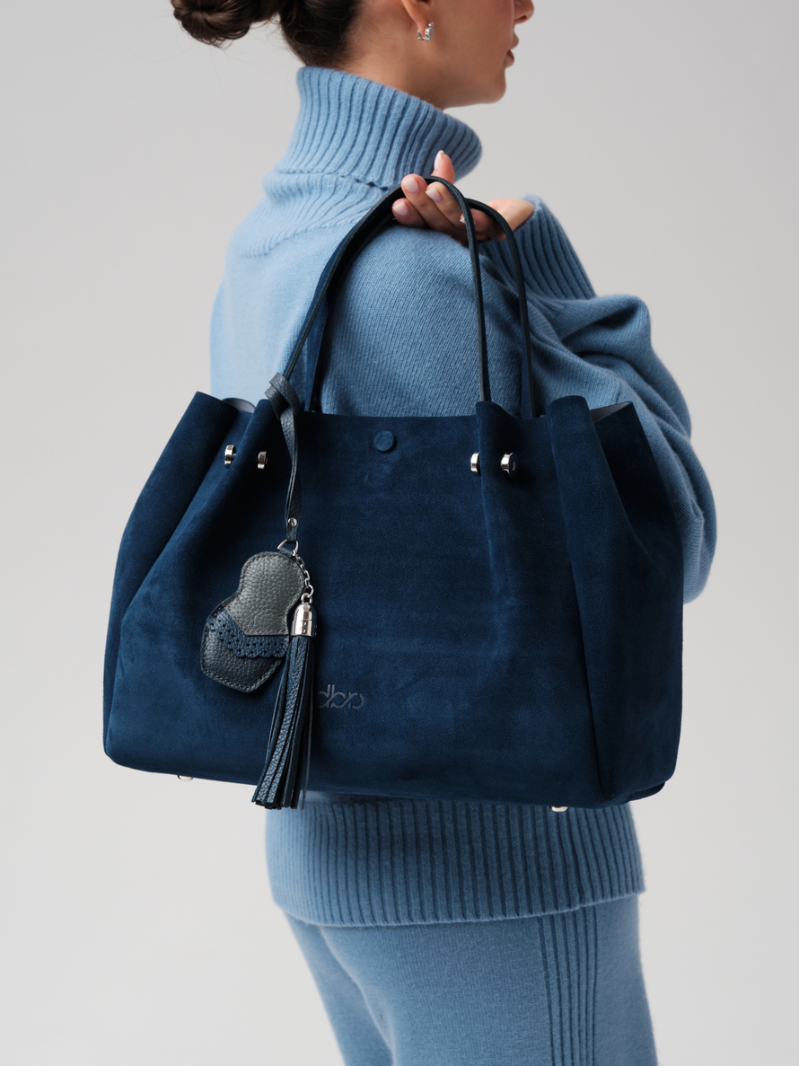 Замшевая сумка с матрешкой Vasilisa DBR 31210 синяя глубина