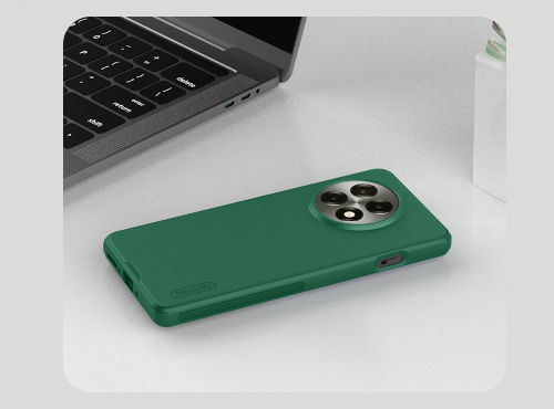 Усиленный чехол зеленого цвета (Dark Green) от Nillkin для OnePlus 13R, OnePlus Ace 5 и 5 Pro, серия Super Frosted Shield Pro
